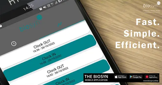 BioSyn mobile clocking dashboard for managers
